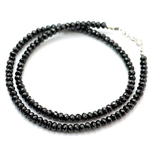 ブラックスピネル　5ミリ　50センチ　ネックレス　ペンダント　アクセサリー 最高級 5mm ブラックスピネル ネックレス 40 45 50 cm 高品質